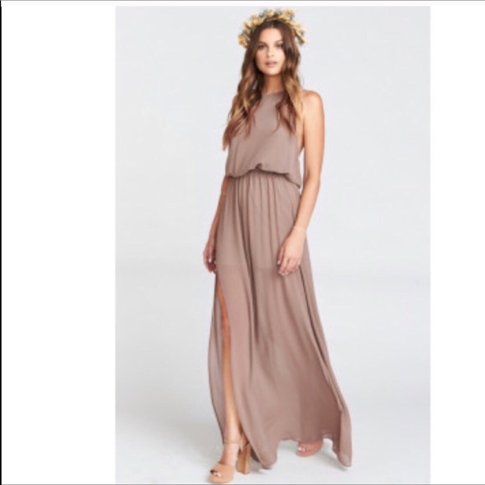 Shoe Me Your Mumu Heather Halter dress Dune